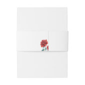 Red Rose Wedding Invitation Belly Bands Uitnodigingen Wikkel (Achterkant Voorbeeld)