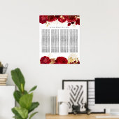 Red Rose Wedding of Quinceanera Zitting Grafiek Poster (Thuiskantoor)