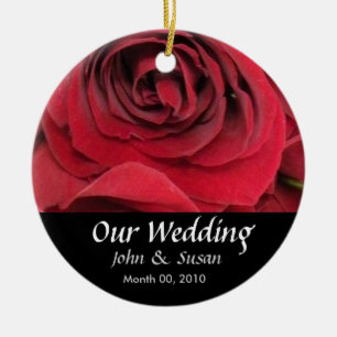 Red Rose Wedding Ornament