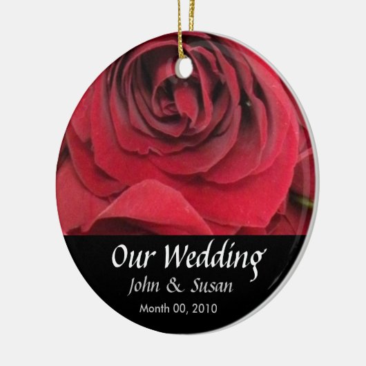 Red Rose Wedding Ornament (Links)