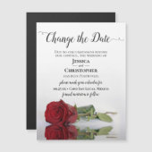 Red Rose Wedding Postponed Change the Date Magnet (Voorkant / Achterkant)