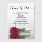 Red Rose Wedding Postponed Change the Date Magnet (Voorkant)