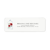 Red Rose Wedding Return Address Labels (Voorkant)