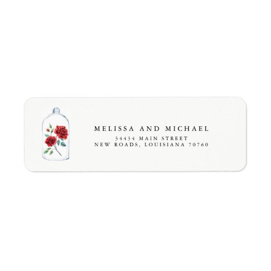 Red Rose Wedding Return Address Labels (Voorkant)