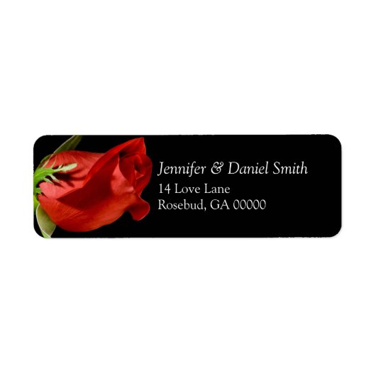 Red Rose Wedding Return Address Labels (Voorkant)