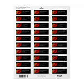 Red Rose Wedding Return Address Labels (Full Sheet)
