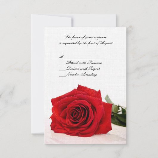 Red Rose Wedding RSVP-kaart RSVP Kaartje (Voorkant)