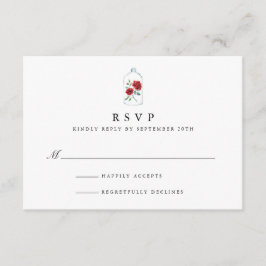 Red Rose Wedding RSVP Kaarten Kaartje
