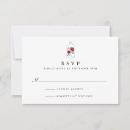 Red Rose Wedding RSVP Kaarten Kaartje