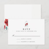Red Rose Wedding RSVP Kaarten Kaartje (Voorkant / Achterkant)