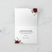 Red Rose Wedding Rustic Wood Hartelijk dank Bedankkaart (Binnen)