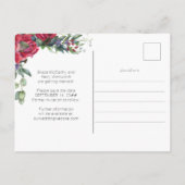 Red Rose Wedding Save the Date Aankondigingskaart (Achterkant)