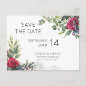 Red Rose Wedding Save the Date Aankondigingskaart (Voorkant)