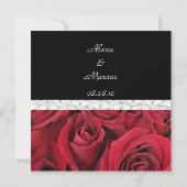 Red Rose Wedding Save the Date Card (Achterkant)