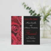 Red Rose Wedding Save the Date Card (Staand voorkant)