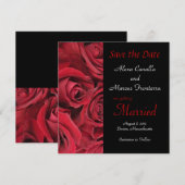 Red Rose Wedding Save the Date Notice Card (Voorkant / Achterkant)