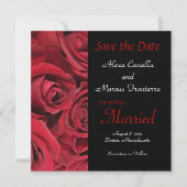 Red Rose Wedding Save the Date Notice Card (Voorkant)