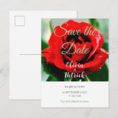 Red Rose Wedding Save the Date Uitnodiging Briefkaart (Voorkant / Achterkant)