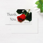 Red rose Wedding thank you card Visitekaartjes (Bureau)