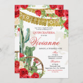 Red Rose Western Charra Mis Quince Kaart (Voorkant / Achterkant)