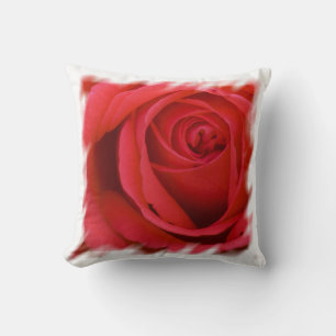 Red Rose White Border Kussen