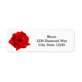 Red Rose White Elegant Chic Etiket (Voorkant)