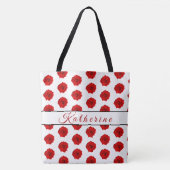 Red Rose White gepersonaliseerd Tote Bag (Voorkant)