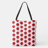 Red Rose White gepersonaliseerd Tote Bag (Achterkant)