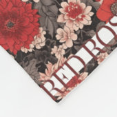Red Rose White Rose Fleece Deken (Hoek)