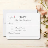 Red Rose White Wedding RSVP Kaartje