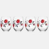 Red rose wijnglas zonder voet (Achterkant)