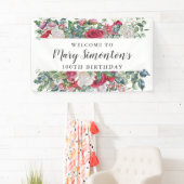 Red Rose Winter Botanical 100th Birthday Spandoek (Insitu)