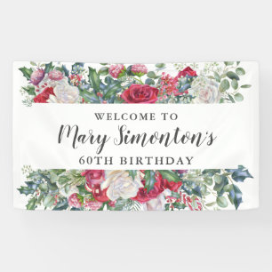 Red Rose Winter Botanical 60th Birthday Spandoek
