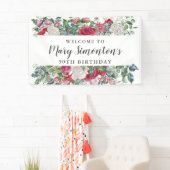 Red Rose Winter Botanical 90th Birthday Spandoek (Insitu)