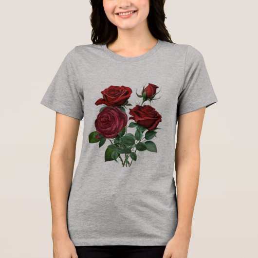 "Red Rose Women's T-Shirt – Feminine Elegance in B (Voorkant)