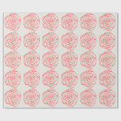 Red Rose Wrapping Paper Cadeaupapier (Vlak)