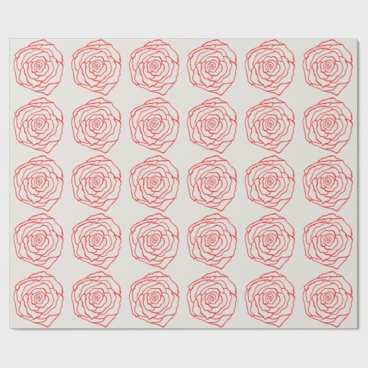 Red Rose Wrapping Paper  Cadeaupapier (Vlak)