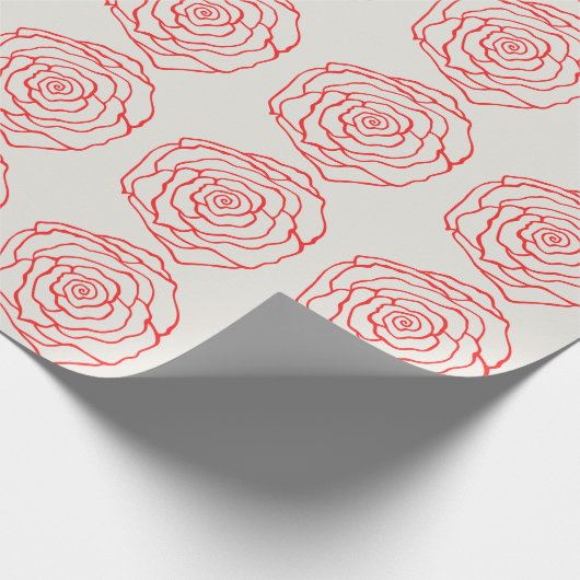 Red Rose Wrapping Paper  Cadeaupapier (Hoek)