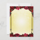 Red Rose Yellow Gold Princess RSVP Kaart (Achterkant)
