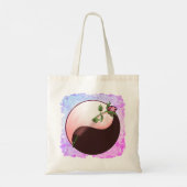 Red Rose yin yang canvas tas (Achterkant)