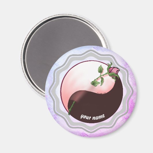 Red Rose yin yang magneet (Voorkant / Achterkant)