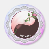 Red Rose yin yang magneet (Voorkant)