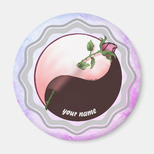 Red Rose yin yang magneet (Voorkant)