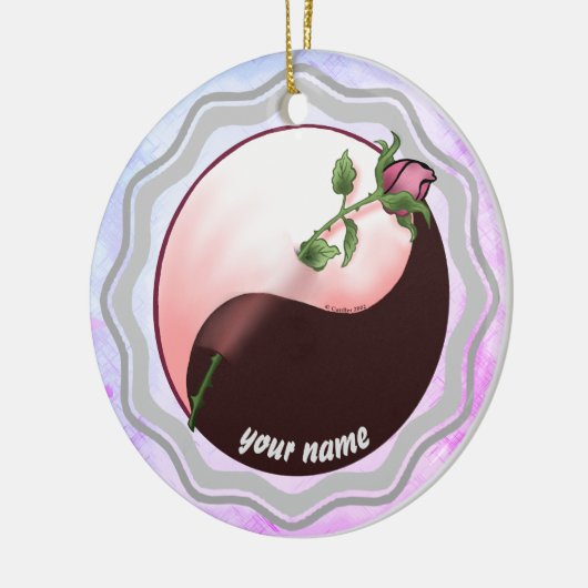 Red Rose yin yang ornament (Links)