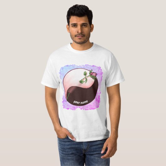 Red Rose Yin Yang T-shirt (Voorkant volledig)