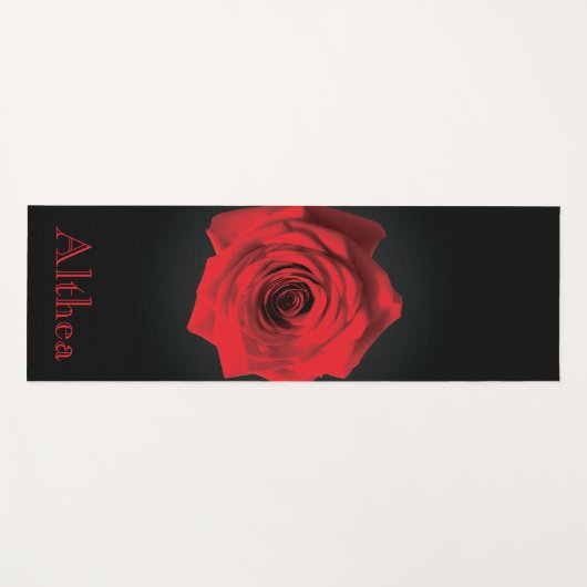 Red Rose Yoga Mat – Healing & Inner Strength (Voorkant (horizontaal))
