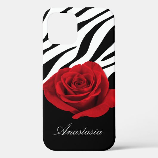Red Rose Zebra Afdrukken op maat Case-Mate iPhone Case (Achterkant)