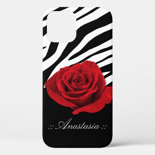Red Rose Zebra Afdrukken op maat Case-Mate iPhone Case (Achterkant)