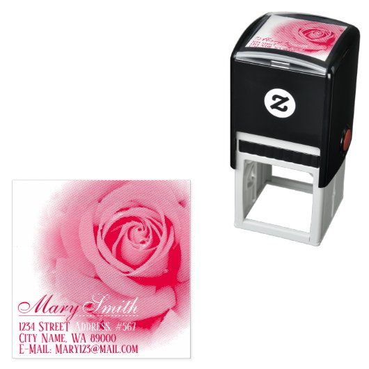 Red Rose Zelfinktende Stempel (In situ)