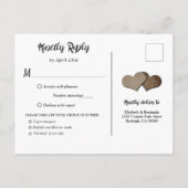 Red Rose Zonnebloem Rustiek Huwelijk RSVP Briefkaa Uitnodiging Briefkaart (Achterkant)